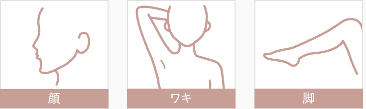顔・ワキ・足など様々な部位に使用可能