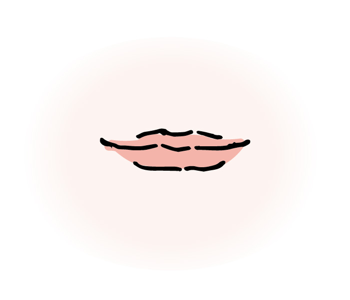 唇が薄め